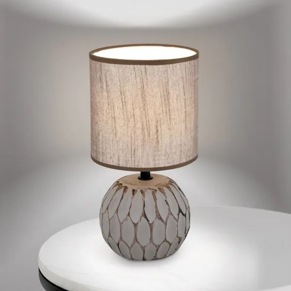 Orion LA 4-1224/1 - Stolná lampa PINIA 1xE14/25W/230V keramika béžová/šedá