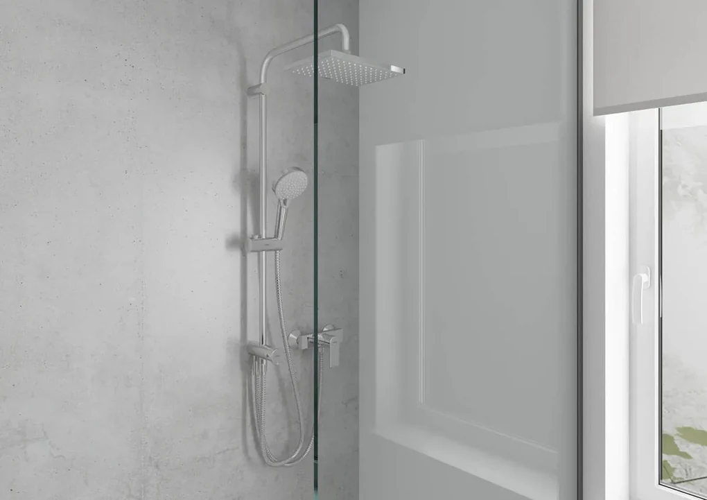 Hansgrohe Vernis Shape, nástenná sprchová batéria, čierna matná, HAN-71650670