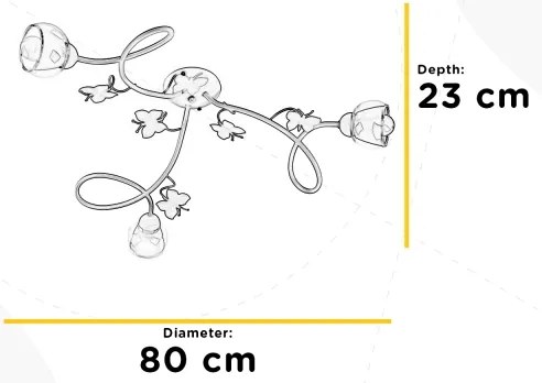 ONLI - Detský prisadený luster BUTTERFLY 3xE14/6W/230V