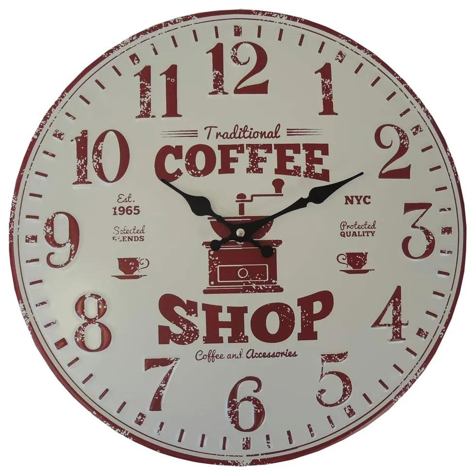 Nástenné hodiny kovové Vintage, Coffee shop, HM11MH, 40cm