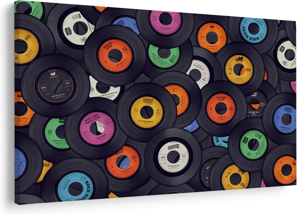 Obraz - Hudobné gramofónové platne (90x60 cm)