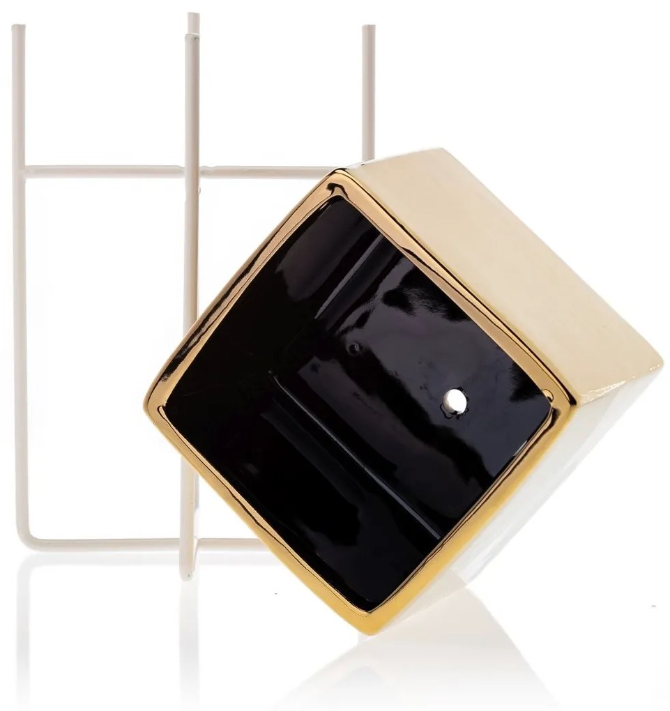 Sada 2 květináčů na stojanu MIZU zlatá