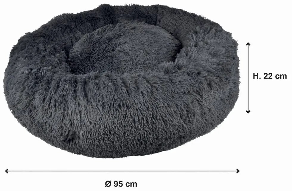 Tmavosivý pelech pre psa ø 95 cm – Love Story