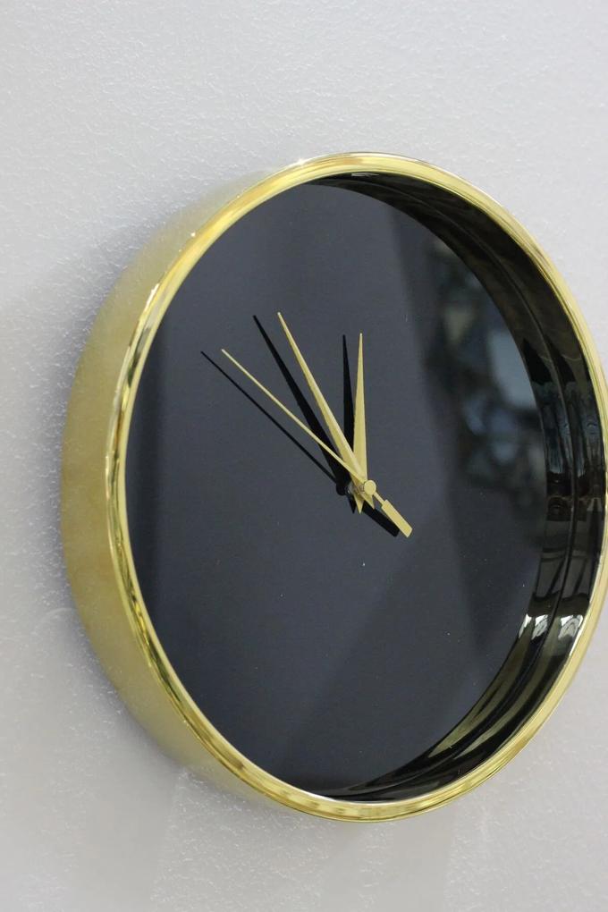 Čierno zlaté nástenné hodiny 30cm