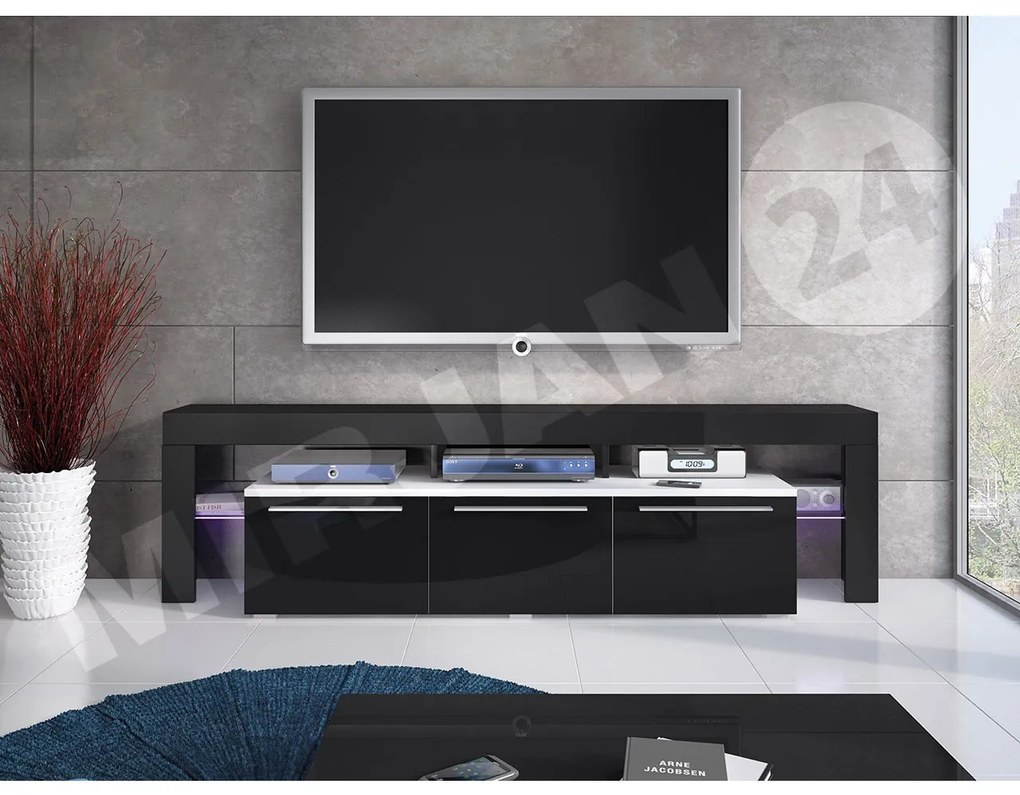 TV skrinka Quatro 150 Plus, Farby: biela / biely lesk