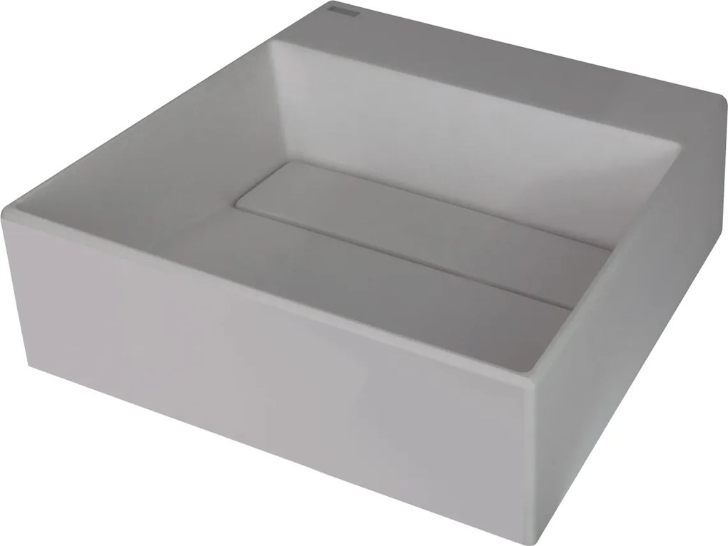 Deante Umývadlo na dosku Correo 40x40 cm - CQR SU4M, granit, sivá metalic