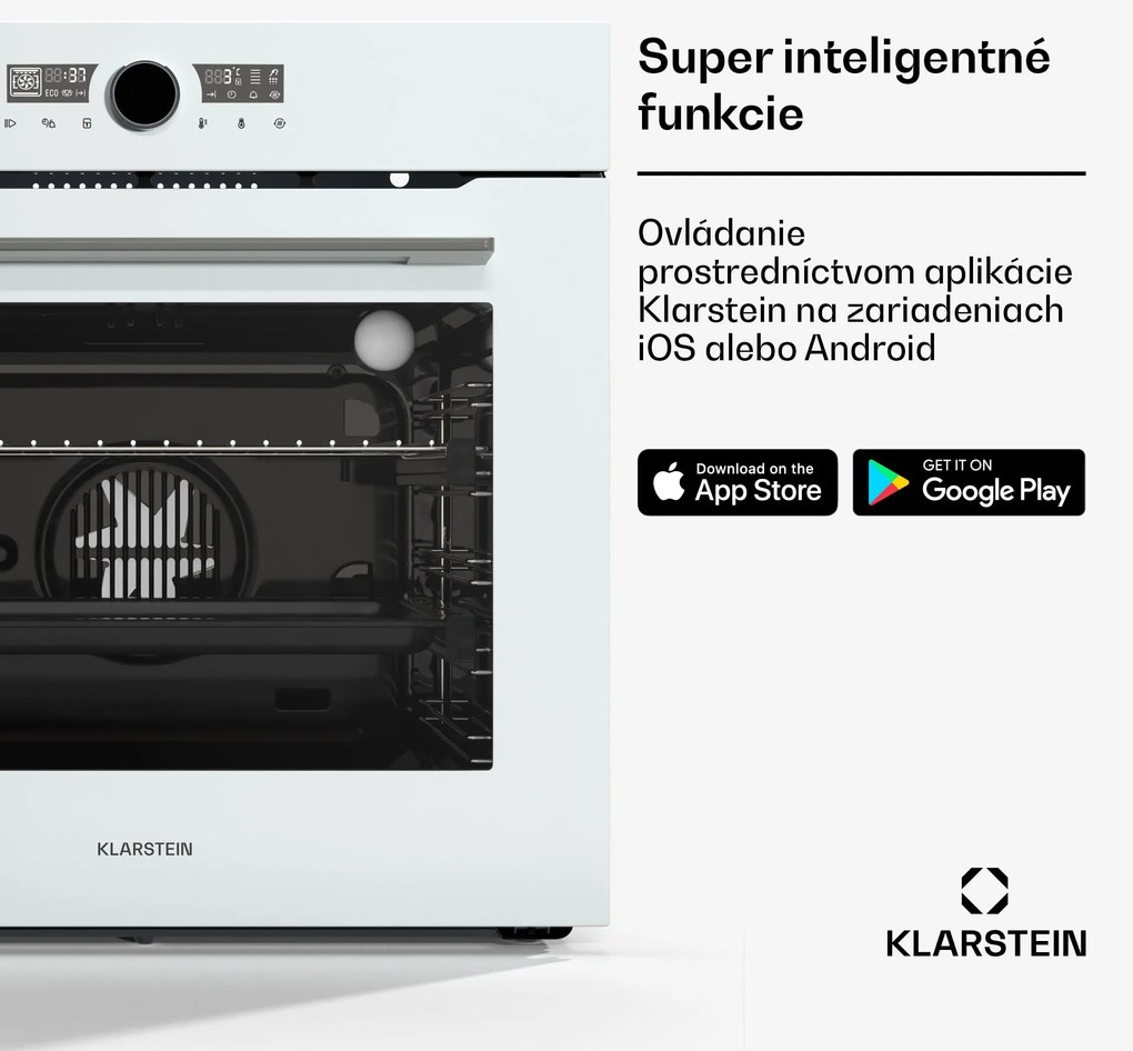 Klarstein Illuminosa inteligentná rúra, ovládanie pomocou aplikácie, Energetická účinnosť A+, Kapacita 73 L, 11 Funkcií