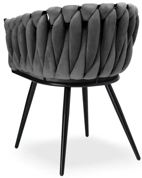 Jedálenská stolička ASTON zamatová, grafitová