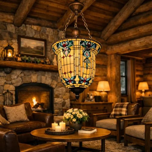 Luxus luster Tiffany závesná lampa BELL Ø41CM 5KG