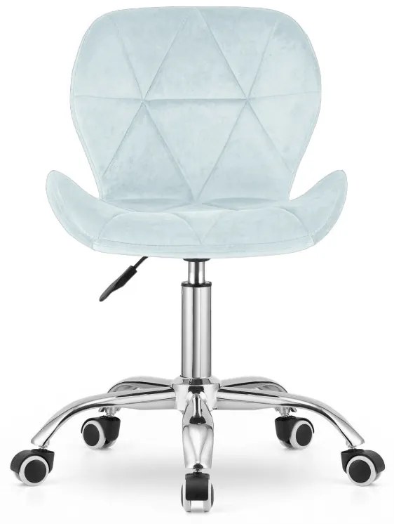 Set do pracovne ZARIMO stôl 80x40 cm biely + kreslo AVOLA VELVET svetlo modré