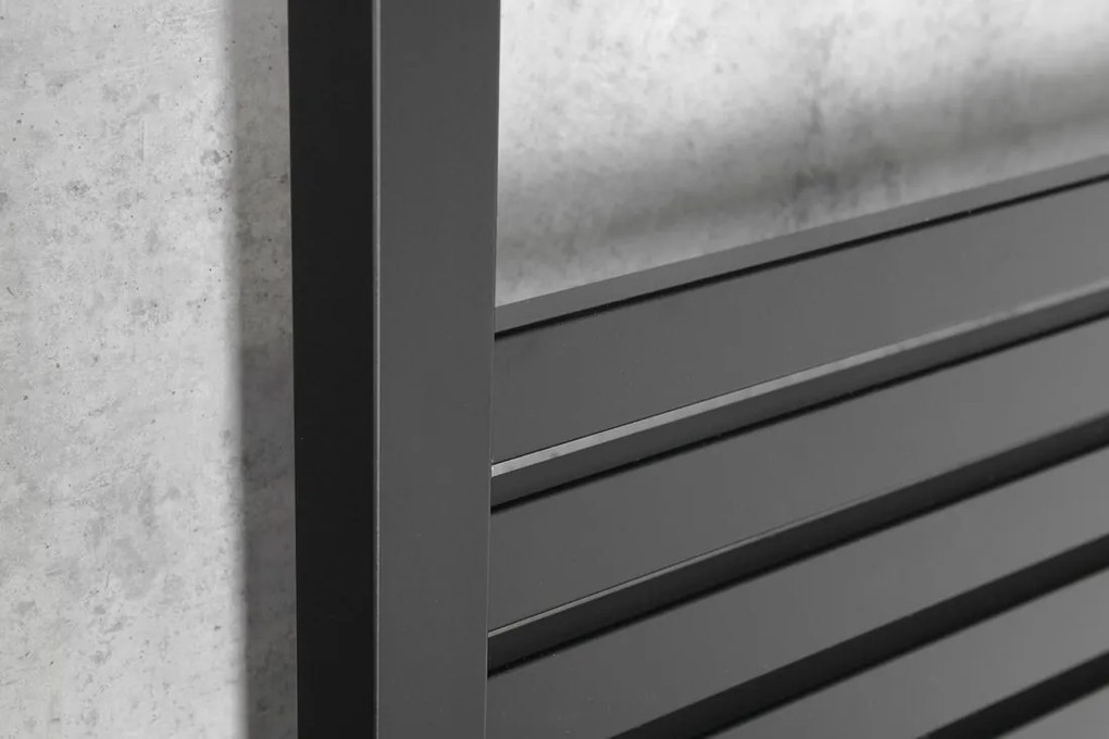 Aqualine, TONDI vykurovacie teleso 450x1690 mm, stredové pripojenie, čierna matná, DT446T