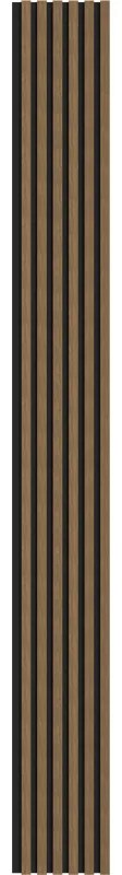 Mexen Lam-F, akustické stenové lamely 275 × 30 cm, plstený podklad 8 mm, technická dyha, orech prírodný, S105-275307-3015-016