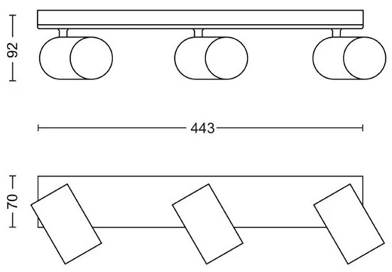 Philips - Bodové svietidlo KOSIPO 3xGU10/5,5W/230V biela
