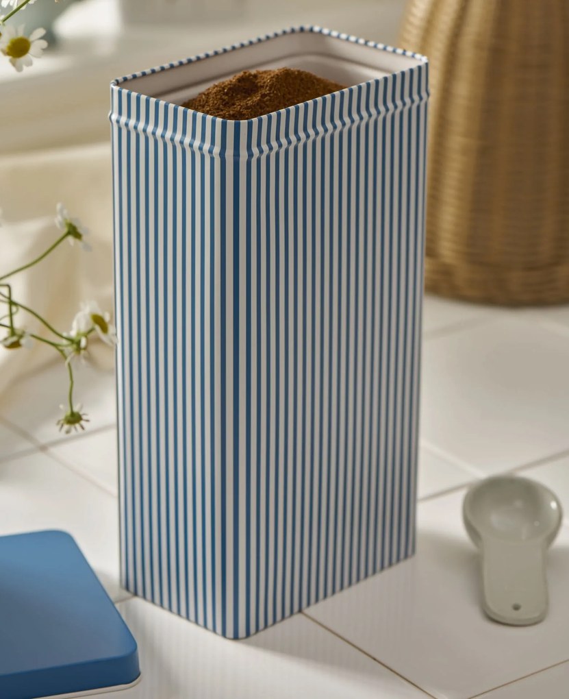 Ib Laursen Plechová dóza s vekom Blue Stripes Tall