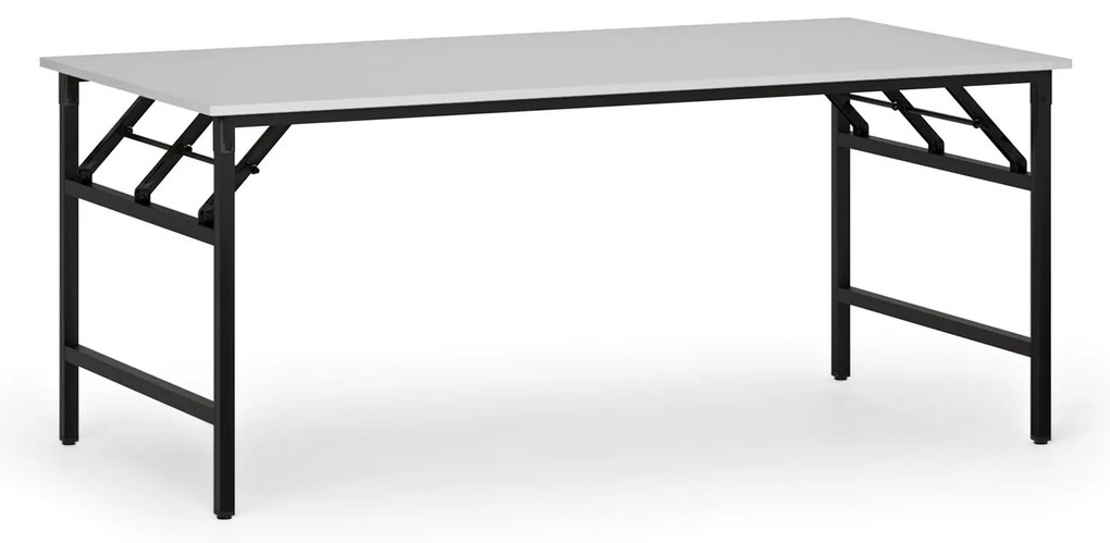 Konferenčný stôl FAST READY, 180x90 cm, čierna podnož, biela