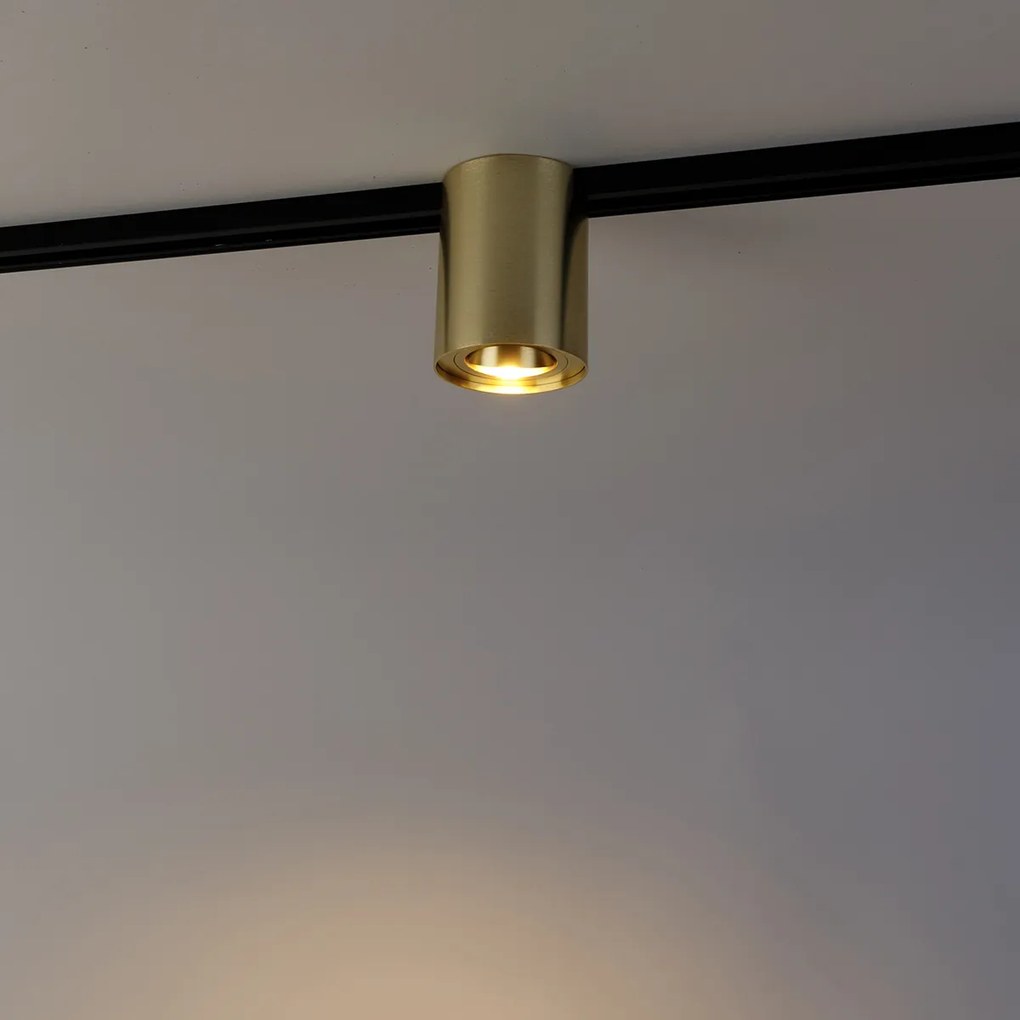 Moderné 1-fázové koľajnicové bodové svetlo zlaté - Rondoo Up