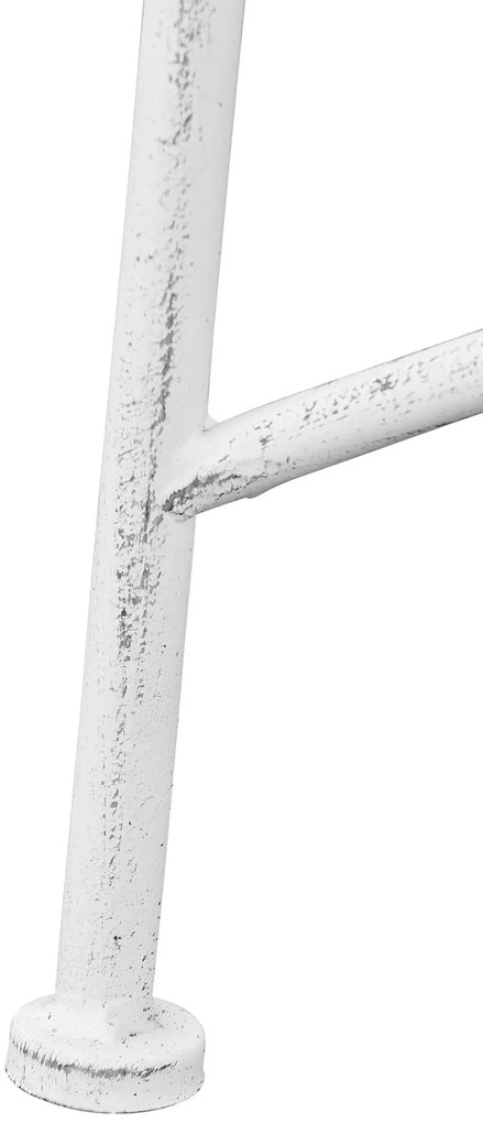 Rustikálna kovová lavička Tar - Biela antik