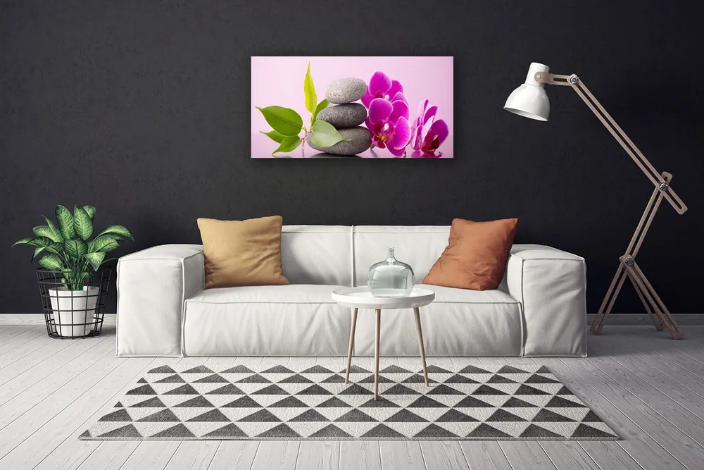 Obraz Canvas Orchidea vstavač kamene 140x70 cm