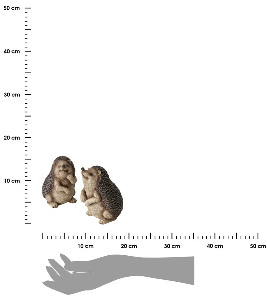 Záhradná figúrka z polyresinu Maggy, sada 2ks, 12 cm, hnedá