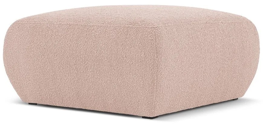 Ružový taburet z textílie bouclé Molino – Micadoni Home