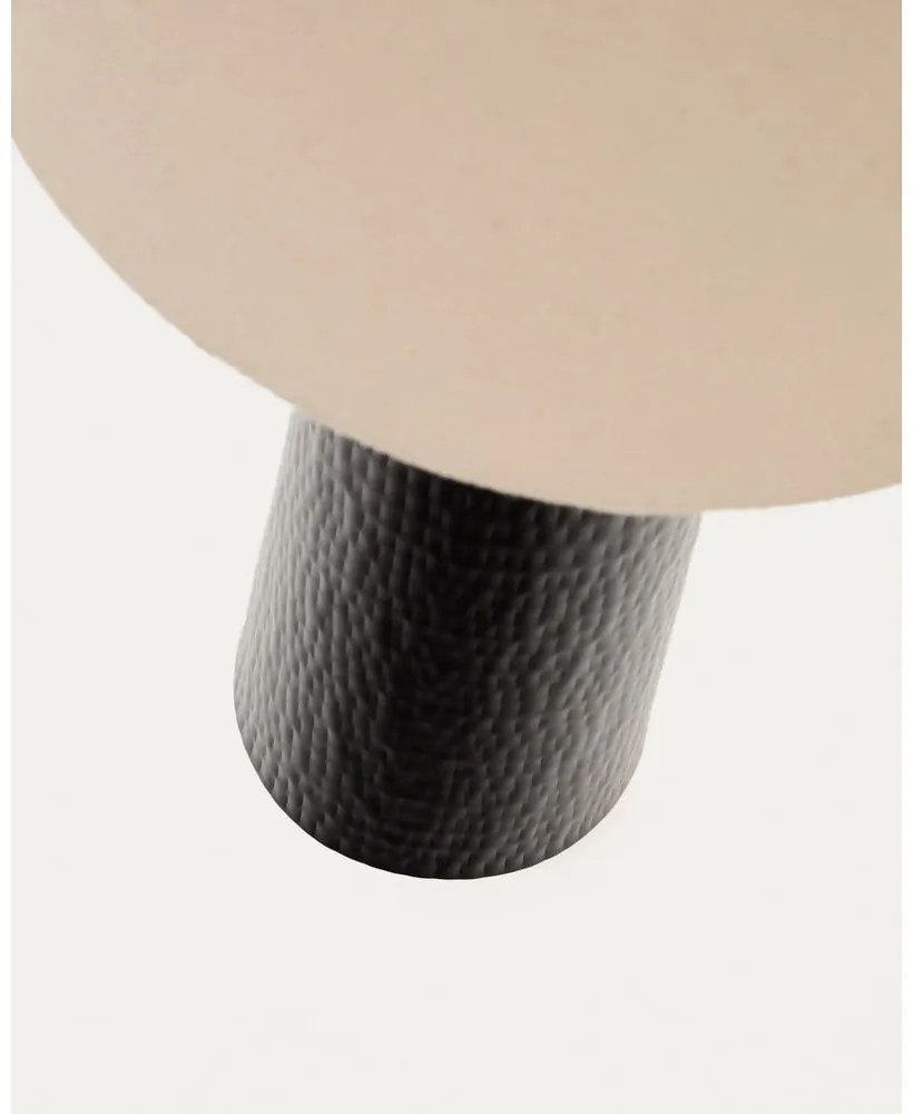 Čierno-krémová stojacia lampa s textilným tienidlom (výška 129 cm) Senni – Kave Home