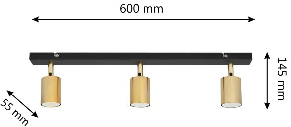 LED Bodové svietidlo TUNE 3xGU10/4,8W/230V zlatá/čierna