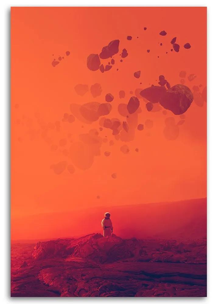 Gario Obraz na plátne Oranžová planéta astronautov - Bryantama Art Rozmery: 40 x 60 cm
