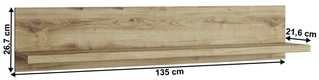 Regál DORSI 135, dub Navarra