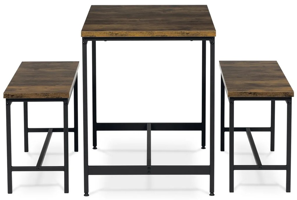 Jedálenský set s 2 lavicami OLD WOOD, 110 x 60 x75 cm