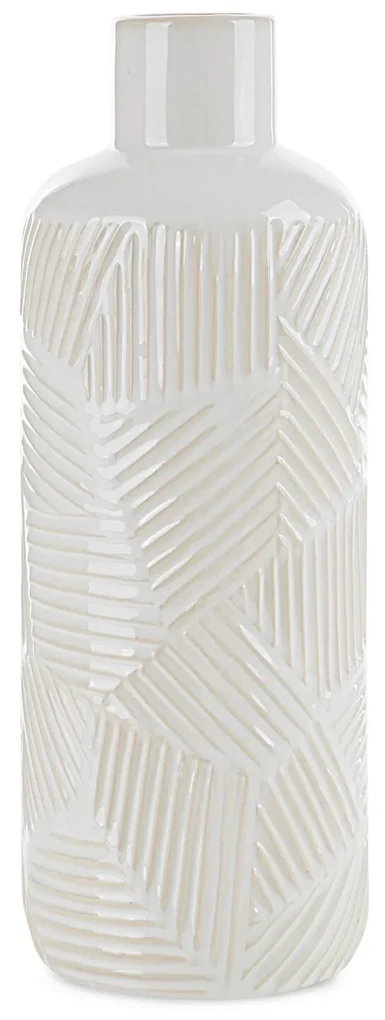 KERAMICKÁ VÁZA ROMINA 12X33 CM KREMOVÁ