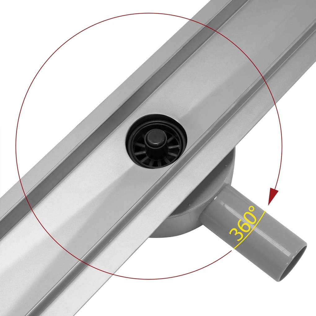 Rea Pure Neo Pro, 90cm lineárny odtokový žľab 2v1 s 360stupňovým sifónom, nerez, REA-G0903