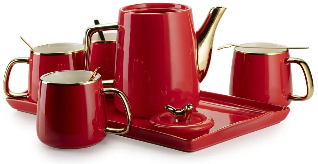 Čajový/kávový set Noah Red Gold