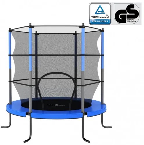 vidaXL Trampolína s bezpečnostnou sieťou okrúhla 140x160 cm modrá-
