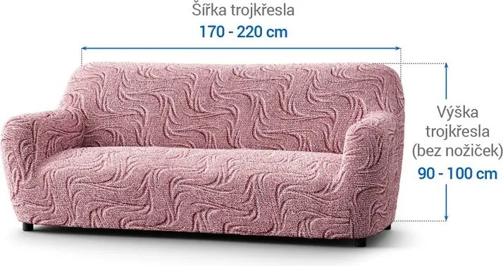 Bielastické poťahy BRILLANTE bordó trojkreslo (š. 170 - 220 cm)