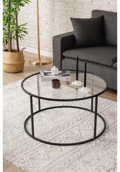 Konferenčný stolík BERLIN 45x80 cm čierna/číra