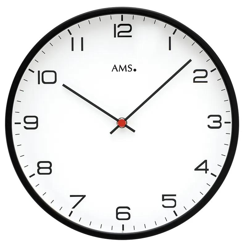 Moderné kovové hodiny AMS 9659 čierne