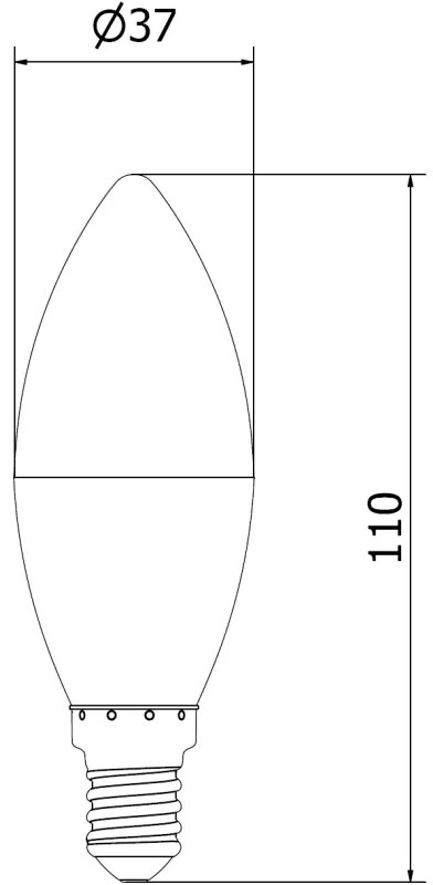 Mexen Nova, LED žiarovka E14, C37, 9W, teplá - 3000K, 945 lm - L102-E14-0930-01