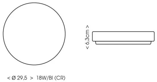 Ecolite W3090-18W/BI-LED Kúpeľňové stropné svietidlo LIRA LED/18W/230V IP44 biela