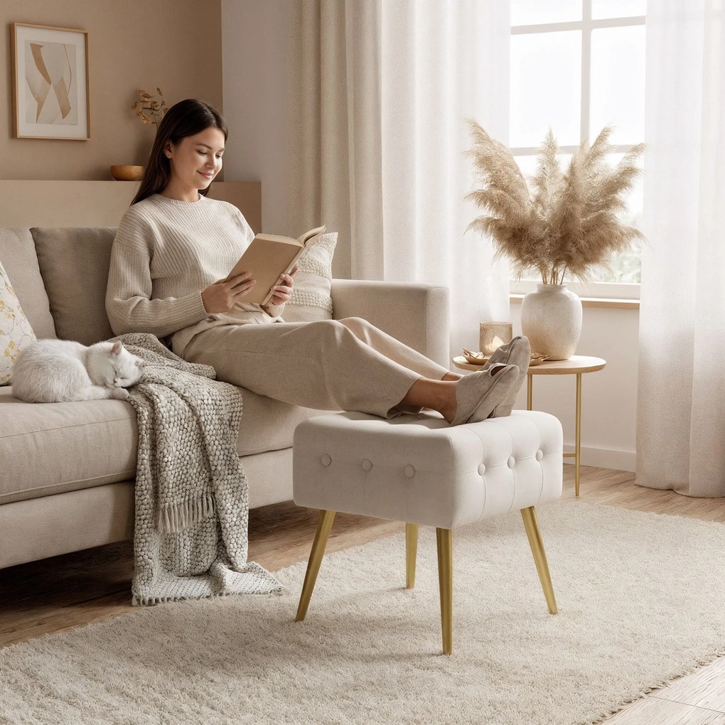 Taburet Quadra béžový