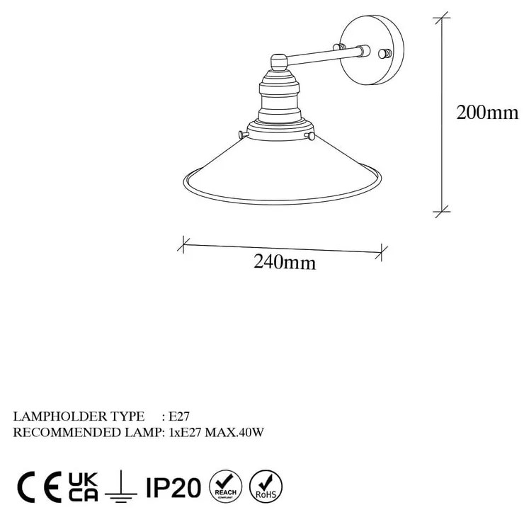 Nástenné svietidlo v zlatej farbe ø 24 cm Conical – Opviq lights