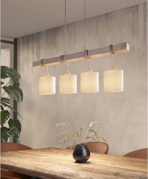 BRILAGI - LED luster na lanku NUBILA 4xE27/60W/230V sivá/krémová