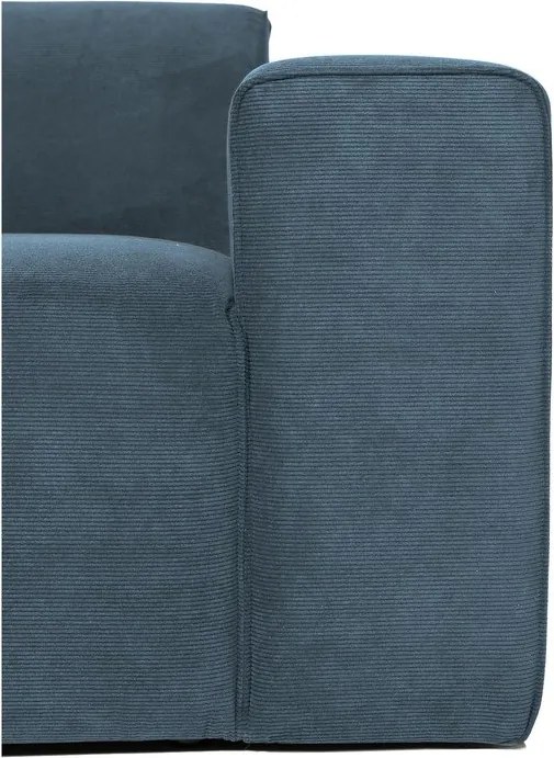 Modrý menčestrový modul pohovky (pravý roh) Sting – Scandic