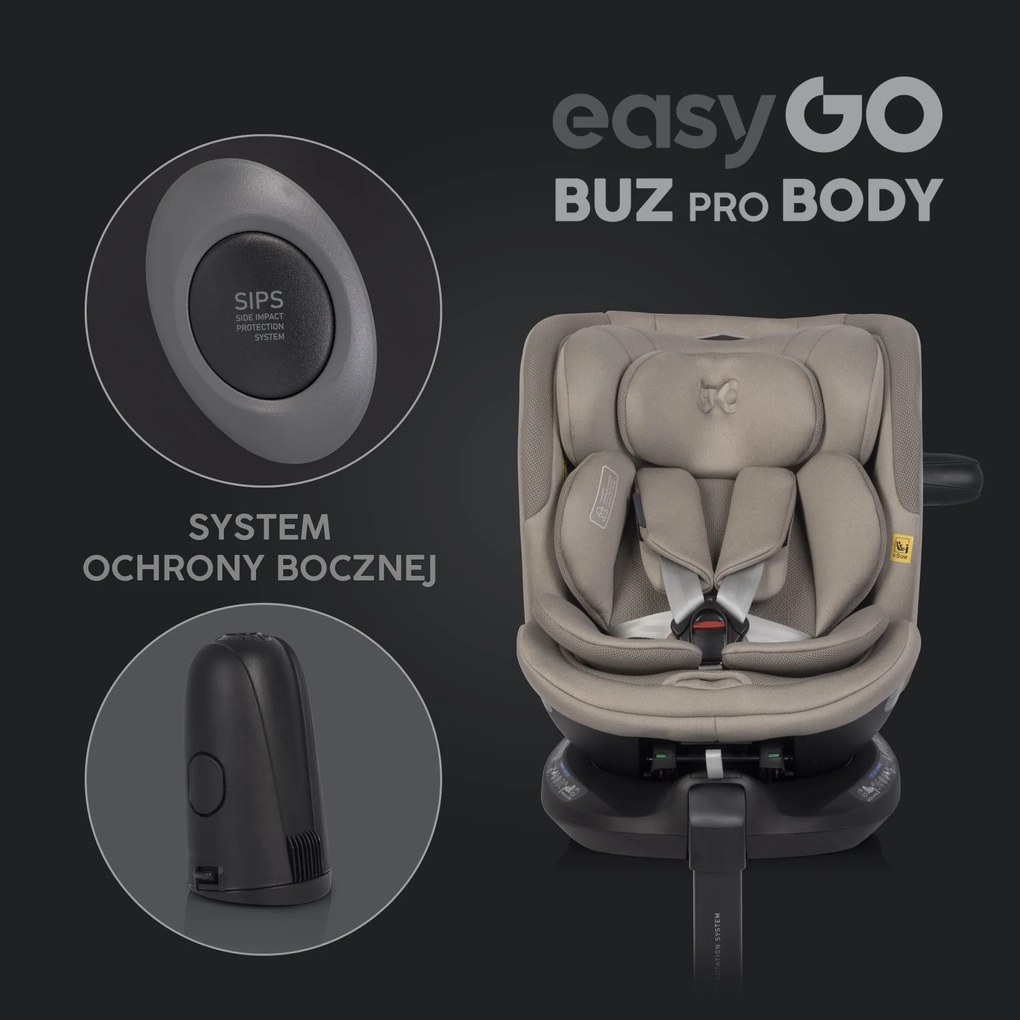 Súprava autosedačky EasyGo Buz Xtd Pro a Buz Pro Body 2 v 1 Taupe