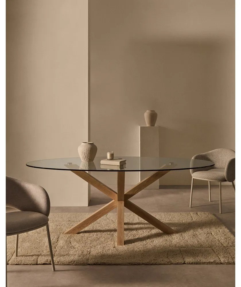 Jedálenský stôl so sklenenou doskou 100x200 cm Argo – Kave Home