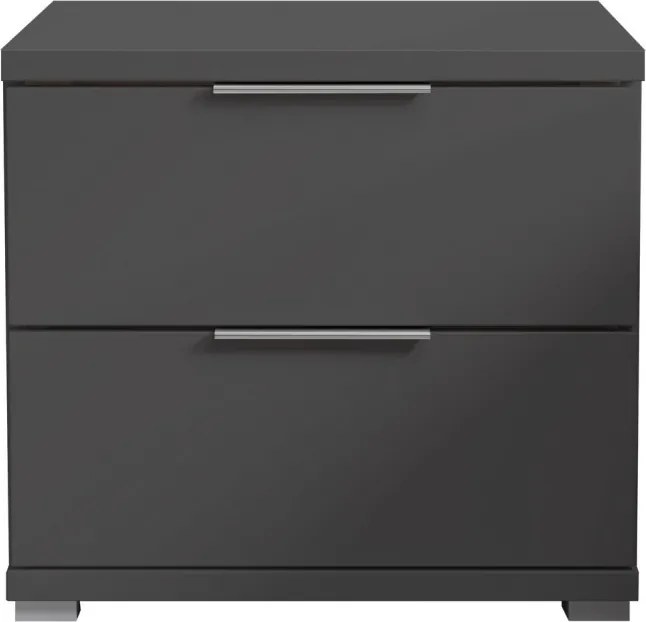 Nočný stolík s 2 zásuvkami Smilla, výška 43 cm, grafitový