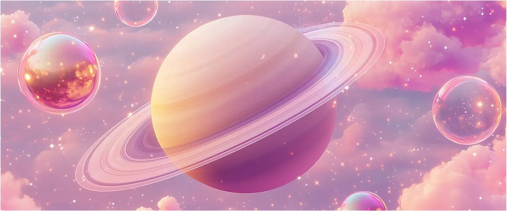 Obraz - Ružová planéta (120x50 cm)