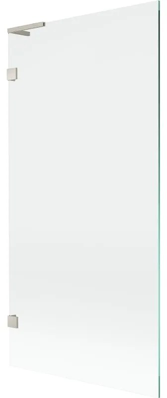 Mexen, Mexen Lunar L 1-krídlová vaňová zástena 90 x 150 cm, transparentná, brúsený nikel - 897L-090-000-97-00