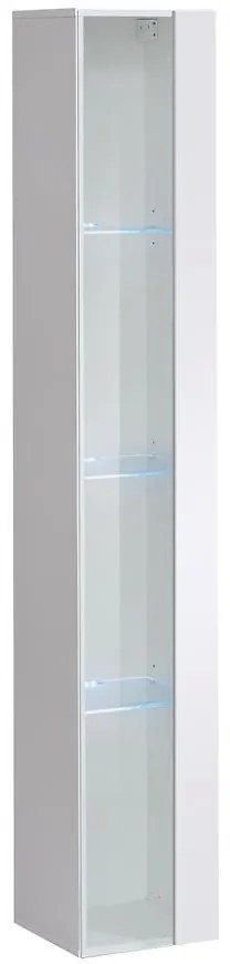 Závesná skrinka Switch Sklo WW1 Biely + LED