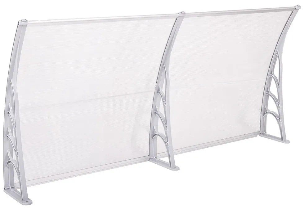 Plastová strieška v rôznych veľkostiach a farbách-Biela-240x90 cm
