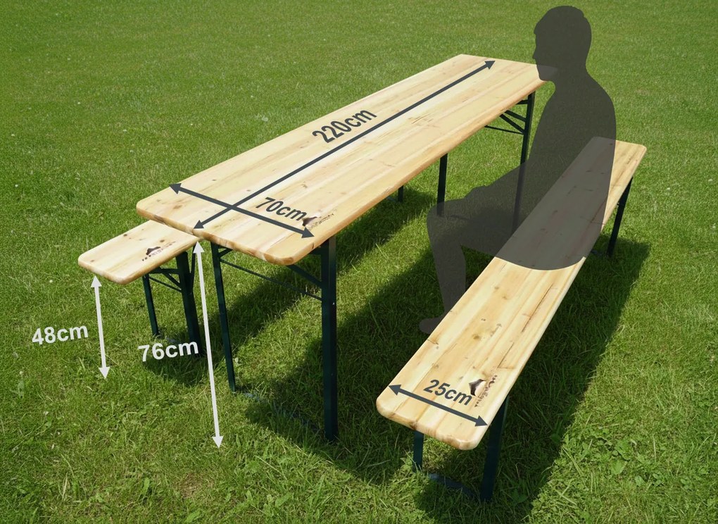 Drevený pivný set - 220cm, 70cm